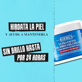 Kiehl’s Ultra Facial Oil-Free Gel Cream - Gel Hidratante Facial Para Piel Grasa y Normal, Control de Brillo 24h con Glicoproteína Glacial y Aminoácido