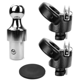 60638 Puck System Gooseneck Hitch Ball Kit, Compatible with 2013-2024 Dodge RAM 2500 3500, 2-5/16 Inch Gooseneck Ball for Truck Bed with 2 Gooseneck Safety Chain Anchors | 38000 lbs GTW