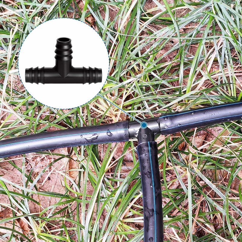 VooGenzek 20 PCS 16mm Garden Barbed Connector, Plastic Drip Irrigation