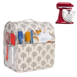 Yarwo Stand Mixer Cover with Pockets and Handle for 4.5qt/5qt Mixer (Wood)