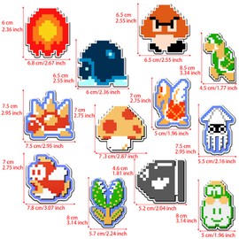 Pounchi Pixel Game Fridge Magnet (12 Pack) Cute Cartoon Magnet Office Cabinets Christmas Decoration Fridge Metal Magnet Flexible Reusable Magnetic Vinyl
