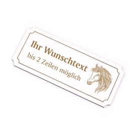 Engraved Andalusian Horse and Desired Text Door Sign 19 x 8 cm