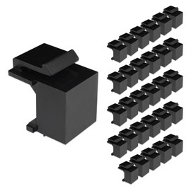 Iwillink 30-Pack Blank Keystone Jack Inserts for Keystone Wall Plate and Patch Panel, Black