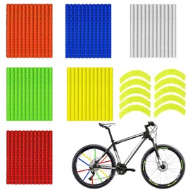 YQBFTC Pack of 72 Colourful Bicycle Spoke Reflectors, 360° Visibility Reflectors for Bicycle, Bicycle Reflectors with 10 Stickers, Alternative to Cat's Eyes Bicycle for Maximum Visibility at Night