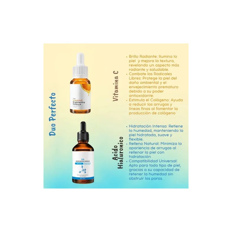 Sérum Axiu Vitamina C y Ácido Hialurónico Rostro Hipoalergénico 30ml