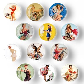 XoeLLe Pack of 12 Goddess of Times Magnets, Fridge Magnets, Fridge Magnets, Whiteboard, Funny Magnets, Magnets for Glass Magnetic Board, Fridge, Whiteboard, Magnetic Board (30 mm)