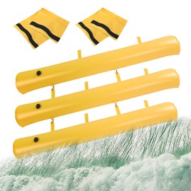 3 Pack PVC Flood Barriers Bags, 72 x 14 Inch Inflatable Flood Barriers for Home Water Barrier Bag Reusable Flood Prevention Barriers Sandbag Alternative for Home Outdoor Flood(Yellow-3 pack)