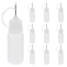 VILLCASE 10 Aplicador de Punta de Precisión: 10 ml Botella Aplicadora de Punta de Precisión - Mini Exprimidor Portátil - Para Proyectos De Pegado, Quilling De Papel, Manualidades