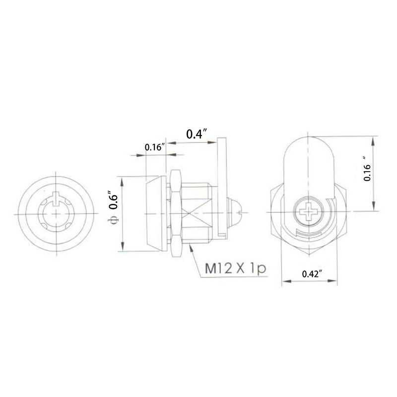 Miniature Tubular Cam Lock 3/8" MINI Small Lock Item2200AS Keyed