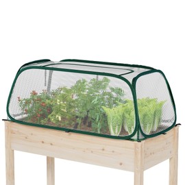 Raised Garden Bed Cover - 50% Large Sunblock Plant Covers Against Pests & Animals, Garden Row Plants Cover Accelerator with Mesh, Freeze Protection Humidity Domes for Seedlings Plants - 45"x22"x16"