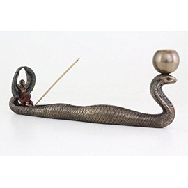 Top Collection Egyptian Goddess of Motherhood and Magic Incense Holder - Isis Sculpture with Outstretched Wings in Premium Cold Cast Bronze- 10.5-Inch Long Collectible Candle Holder and Incense Burner