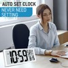 TXL Atomic Clock with Backlight, 14.2" Digital Wall Clock, Battery