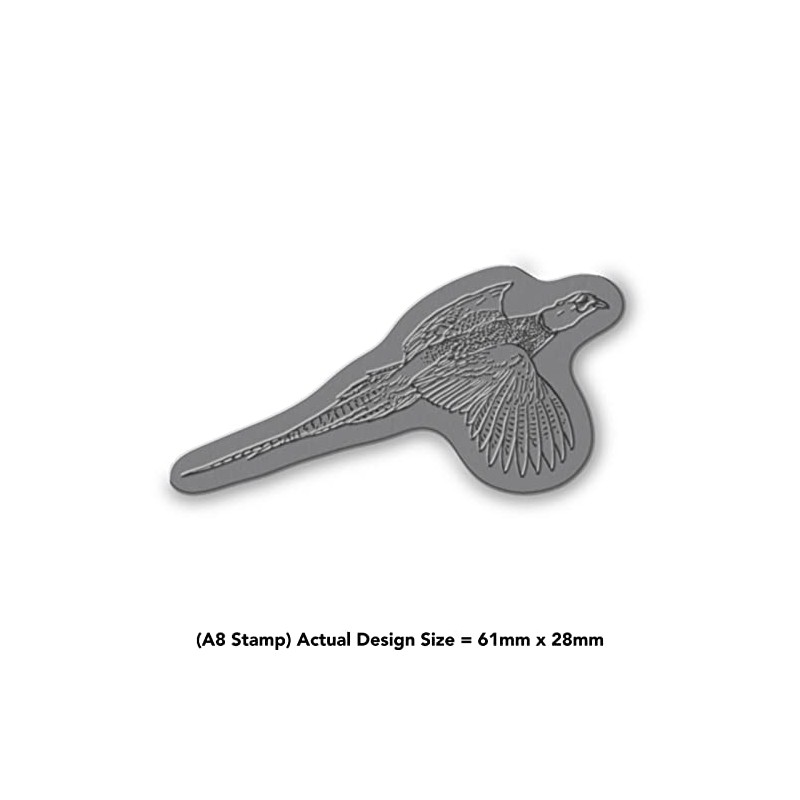 'Flying Pheasant' Rubber Stamp - Unmounted Design for Crafting &