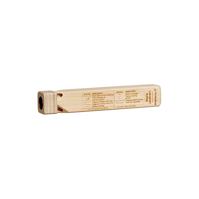 Maple Landmark Wooden Train Whistle with Blast Chart - Made