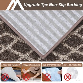 COSY HOMEER Soft Stair Treads Non-Slip Carpet Mat 28inX9in Indoor Stair Runners for Wooden Steps,Stair Rugs for Kids and Dogs, 100% Polyester TPE Backing 7pcs,Brown,Rhombus