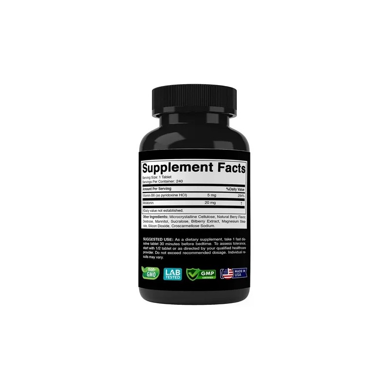 Melatonina Vitabod 20mg 240 Tabletas Sabor Baya Descanso Nocturno