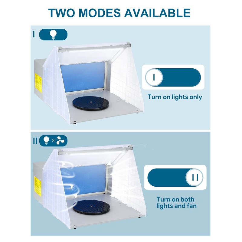 Anesty Airbrush Spray Booth with Bright LED Lights Turn Table