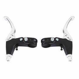 EZBUYGO 1 Pair Universal Aluminum Alloy Bicycle Brake Levers, 2.2cm V Brake Handle, For Mountain Bike, Road Bike, BMX Bike, Most Bikes (Silver)