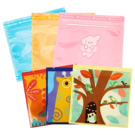 ADOSSY Zipper Bag Set, Zipper Bag, Divided Sacks, Small Items, Storage, Cute, Animal, Pouch, Gift, Wrapping, Organizing, Dog, Dinosaur, Giraffe, Owl (60)
