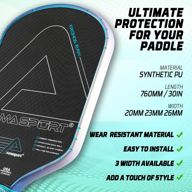 AMA SPORT Pickleball Paddle Edge Guard Tape 3 Pack -