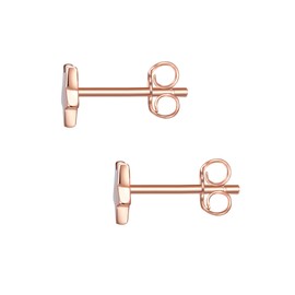 Glanzstücke München Women's Stud Earrings Star Sterling Silver Rose Gold-Plated – Earrings Star Shape Rose Gold Symbol Ear Jewellery Mini, Silver, No Gemstone