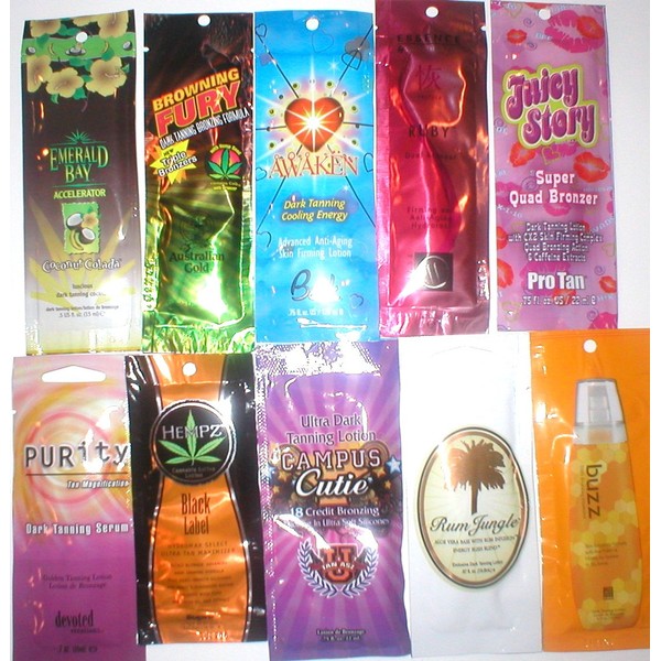 30 Indoor Tanning Bed Sample Packs Packages Suntan Lotion Bronzers Ect.