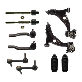 Detroit Axle - New 10-Piece Front Suspension Kit - 2 Lower Control Arms w/Ball Joints, 2 Sway Bar End Links, All 4 Inner and Outer Tie Rod End Links w/Rack Boots