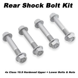 for 1997-2011 Dodge Dakota Rear Shock Bolt Kit, 4X Class 10.9 Hardened Upper + Lower Bolts & Nuts