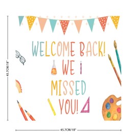 Back to School Mural Decals Modern 1st Day School Photo Prop Wall Sticker Vinyl Wall Stickers Quotes for Nursery Party Wall Decoration