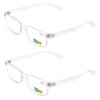V.W.E. 2 Pairs Transparent Frame Modern Rectangular Anti-Blue Blue Ray