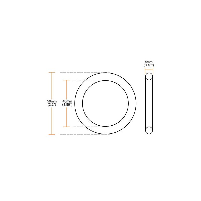 sourcing map Nitrile Rubber O-Rings 56 mm AD 48 mm
