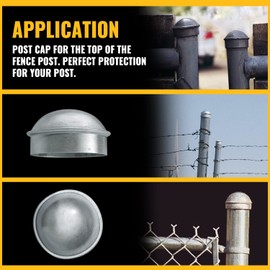 VIVIDA 4" Chain Link Post Caps, Galvanized Fence Post Caps, for 4" OD Pipe, Chain Link Fence Parts, 4 PCS