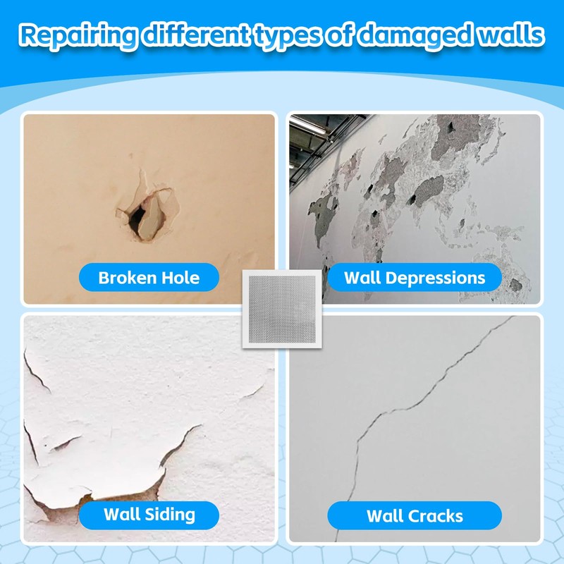 GMingZTong Wall Repair Patch Kit Upgraded Size, 8 Psc 10/8/6/4