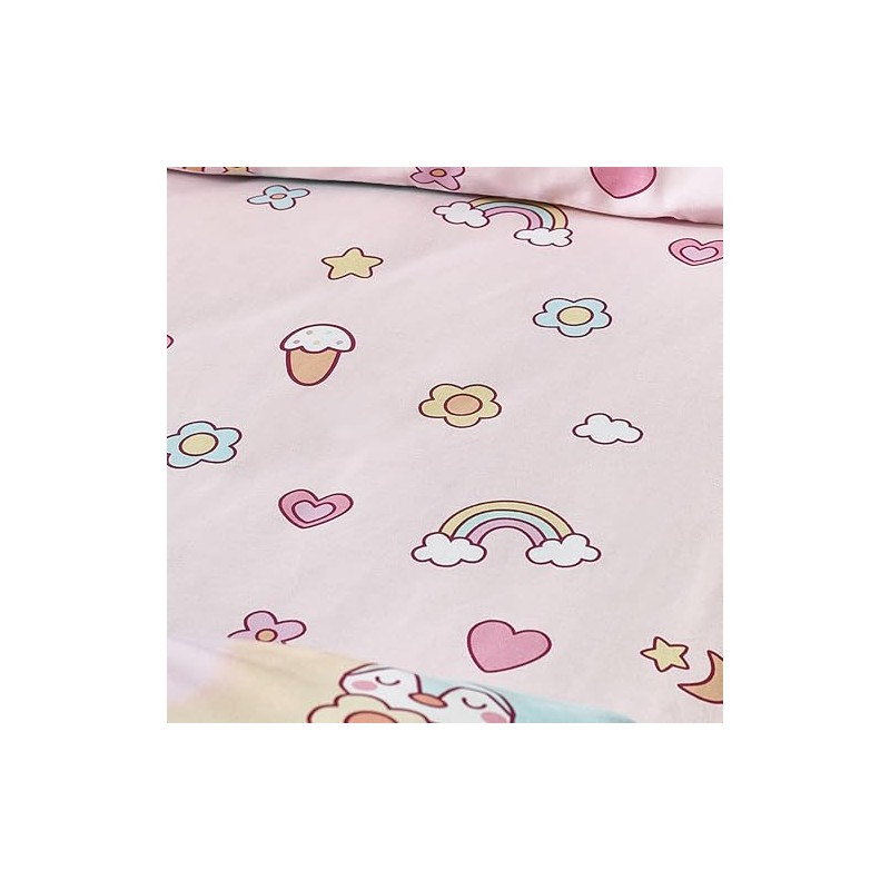 Catherine Lansfield Kids Forever Together Double Fitted Sheet Pastel
