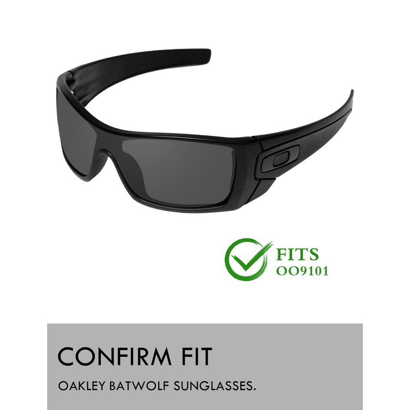 Raydi Polycarbonate Replacement Lenses for Oakley Batwolf OO9101 Rectangular Sunglasses