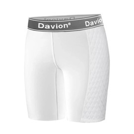 Davion Youth Girls Sliding Shorts Athletic Compression Padded Shorts for Kids Baseball Football Lacrosse（White-L）