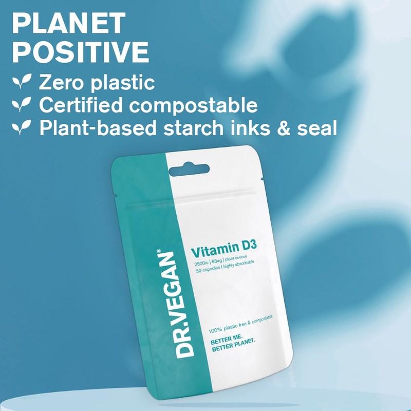 DR.VEGAN Daily Vitamin D3, 2500iu (63mcg) | 30 Vegan Capsules