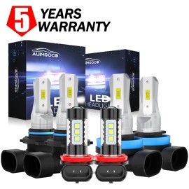 AUIMSOCO For Honda CR-V 2015 2016 2017-2021 LED Headlights Fog Light Bulbs 6500K White