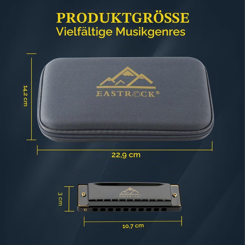 Eastrock Harmonica Set with 7 Buttons 10 Hole Key C