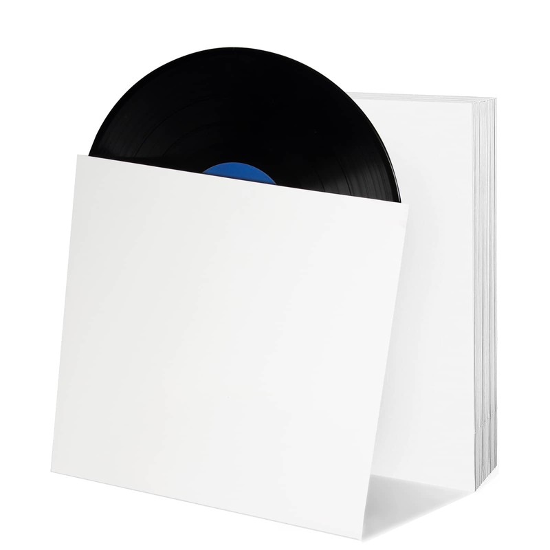 20ct 12-Inch LP Vinyl Record Jackets - 350gsm White Cardboard