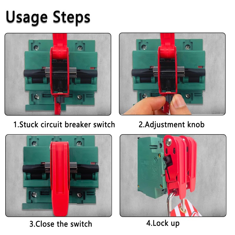 PILISPARK Circuit Breaker Lockout,Red Electrical Box Circuit Breaker Lockout,Tagout Breaker