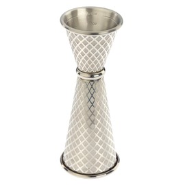 Barfly 1 x 2 oz. Diamond Lattice Etch Japanese Style Jigger, Stainless Steel