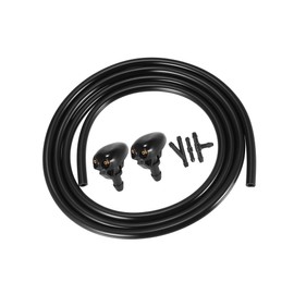 HEROFFIX Front Windshield Washer Nozzle Sprayer Kit for Nissan Frontier with 2 Meter Fluid Hose - Pack of 6 Black Replace Parts