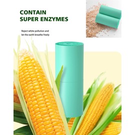 AYOTEE Biodegradable 4 Gallon Compostable Trash Bags, 140 Count, Unscented, 15-23 Liter Capacity, 4-6 Gallon Trash Bags, Suitable For Small Trash Cans, Liners