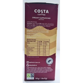 Costa Coffee Creamy Cappuccino 6 Satchets X 17g (5 Pack)