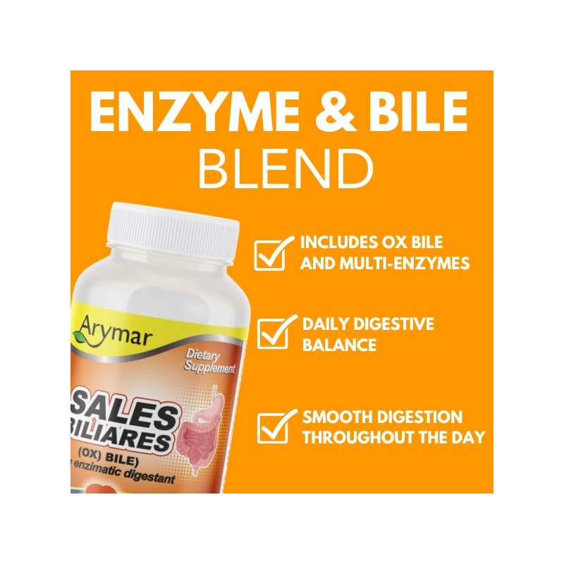 Arymar Sales Biliares Ox Bile with Digestive Enyzmes 120 Tablets