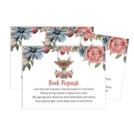 Inkdotpot 30 Books For Baby Shower Request Cards Bring A Book Instead Of A Card Deer Jungle Animals Baby Shower Invitations Inserts Games