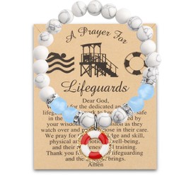 WSNANG Lifeguard Gift Life Ring Charm Bracelet Lifeguard Appreciation Life Preserver Guard Teacher Gift for Woman (Lifeguard C-BR)