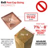 8x8 Hammered Copper Pyramid Post Caps (2-Pack) - Extended Lip