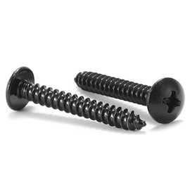 #8 x 1" Wood Screw 100Pcs Truss Head Phillips 18-8 (304) Stainless Steel Fast Self Tapping Screws Black Oxide by SG TZH